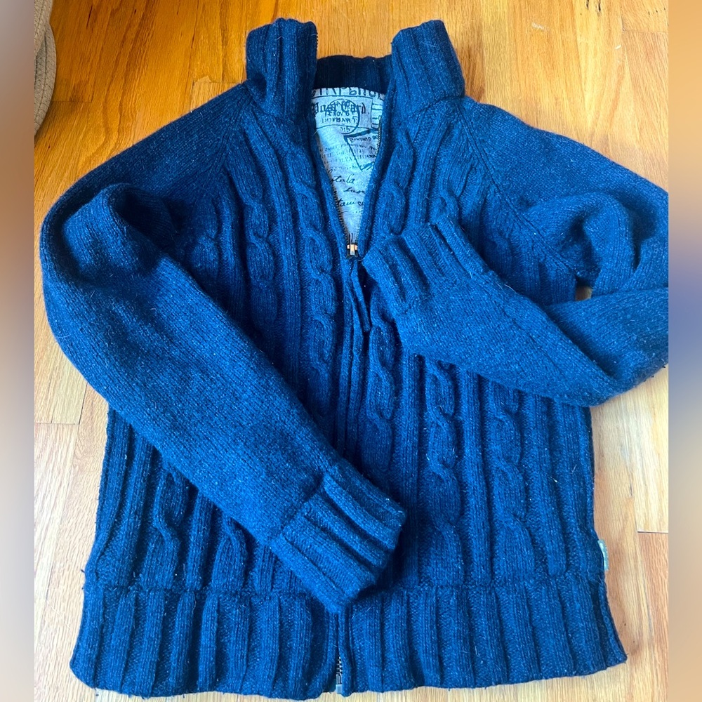 Buffalo David Bitton Lambswool Zip Up Cardigan Sweater THICK Men’s L Vintage
